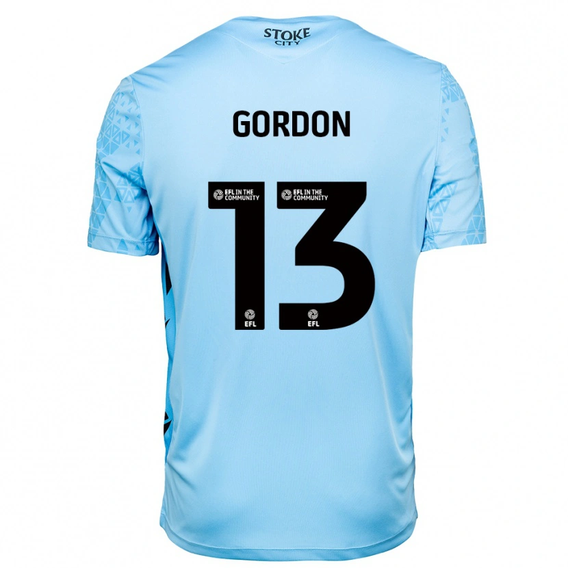 Danxen Mann Jonathon Gordon #13 Himmelblå Svart Keeperdrakt 2025/26 Skjorter T-skjorte