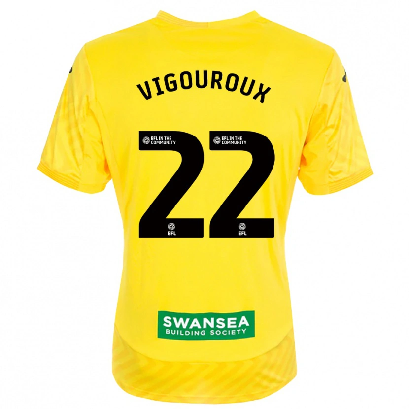 Danxen Mann Lawrence Vigouroux #22 Gul Svart Keeperdrakt 2025/26 Skjorter T-skjorte