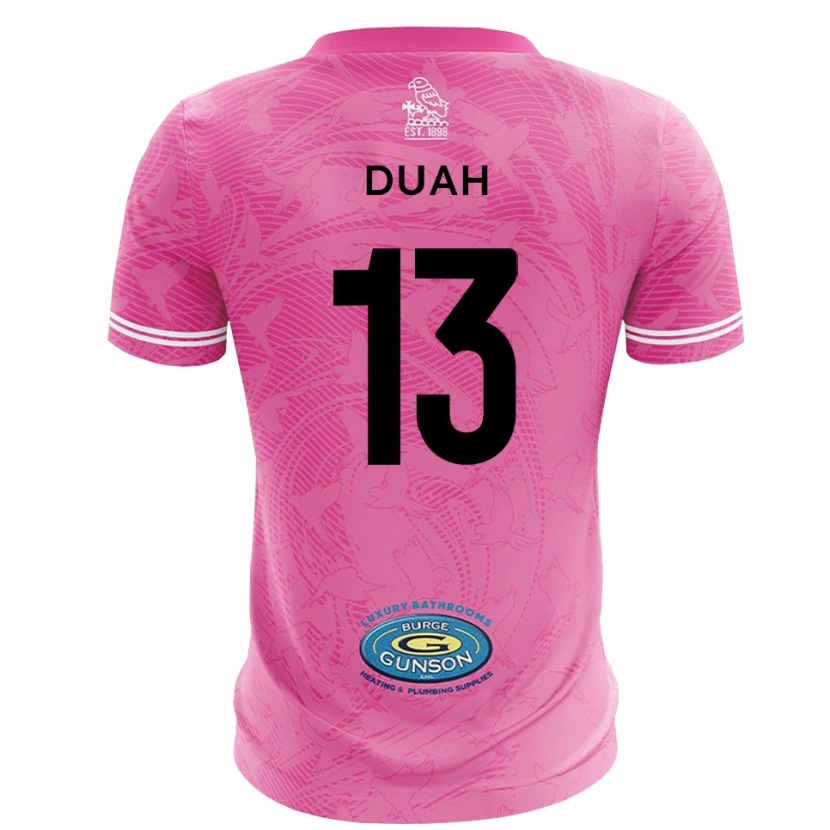 Danxen Mann Enos Duah #13 Rosa Hvit Keeperdrakt 2025/26 Skjorter T-skjorte
