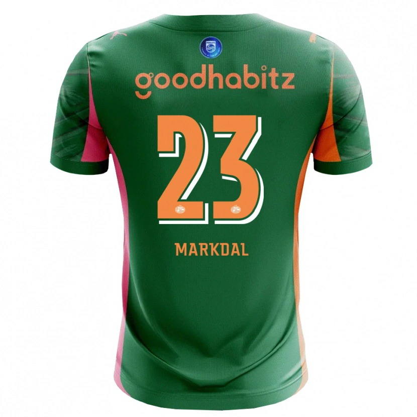 Danxen Mann Mikkel Markdal #23 Grønn Oransje Keeperdrakt 2025/26 Skjorter T-skjorte