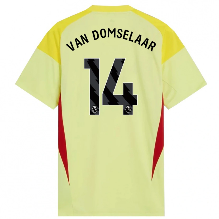 Danxen Mann Daphne Van Domselaar #14 Gul Rød Svart Keeperdrakt 2025/26 Skjorter T-skjorte