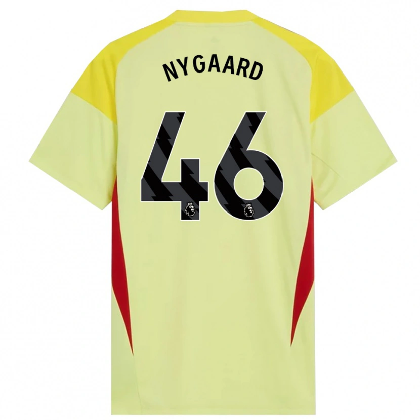 Danxen Mann Lucas Nygaard #46 Gul Rød Svart Keeperdrakt 2025/26 Skjorter T-skjorte