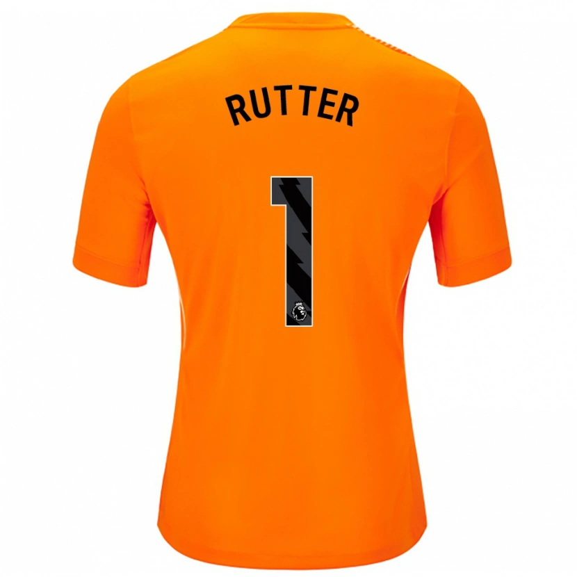 Danxen Mann William Rutter #1 Oransje Svart Keeperdrakt 2025/26 Skjorter T-skjorte