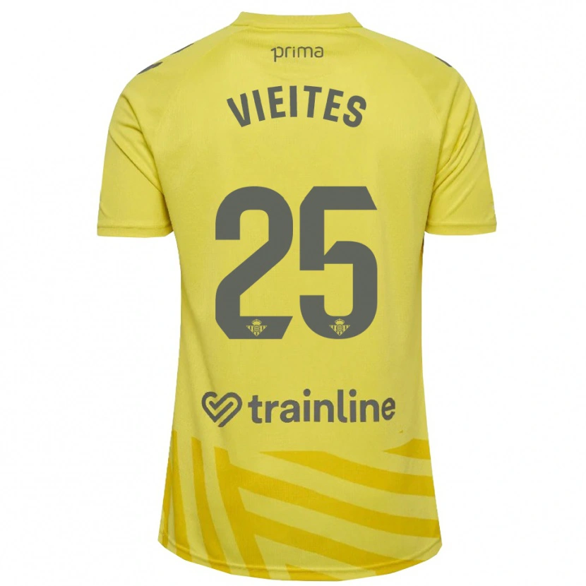 Danxen Mann Fran Vieites #25 Gul Grå Keeperdrakt 2025/26 Skjorter T-skjorte