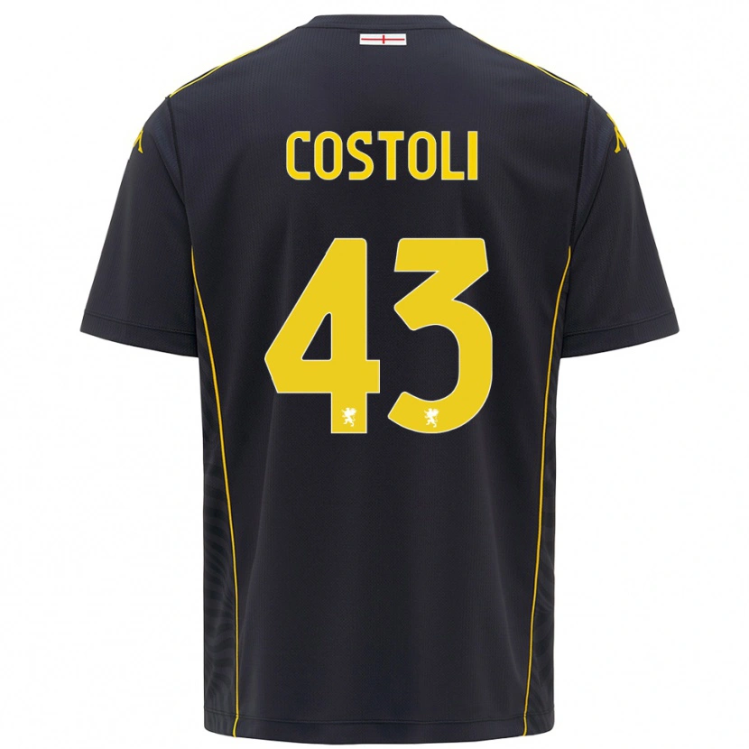 Danxen Mann Lorenzo Costoli #43 Svart Gul Keeperdrakt 2025/26 Skjorter T-skjorte
