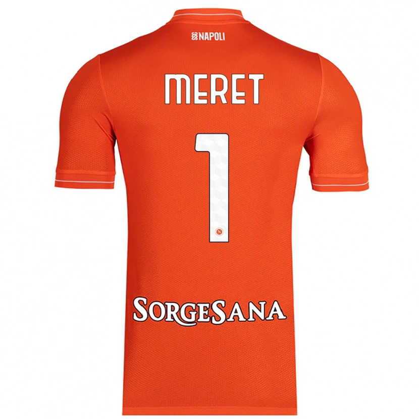 Danxen Mann Alex Meret #1 Oransje Rød Hvit Keeperdrakt 2025/26 Skjorter T-skjorte