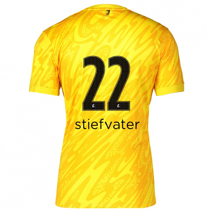 Danxen Mann Max Stiefvater #22 Gul Svart Keeperdrakt 2025/26 Skjorter T-skjorte