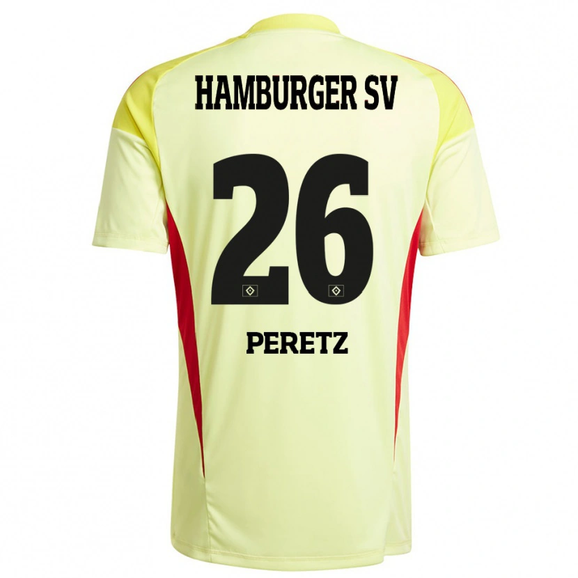 Danxen Mann Daniel Peretz #26 Gul Svart Rød Keeperdrakt 2025/26 Skjorter T-skjorte