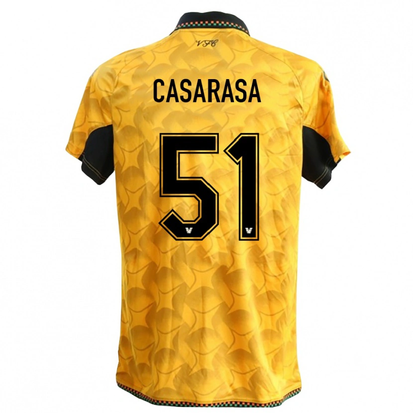 Danxen Mann Asia Casarasa #51 Gul Svart Keeperdrakt 2025/26 Skjorter T-skjorte