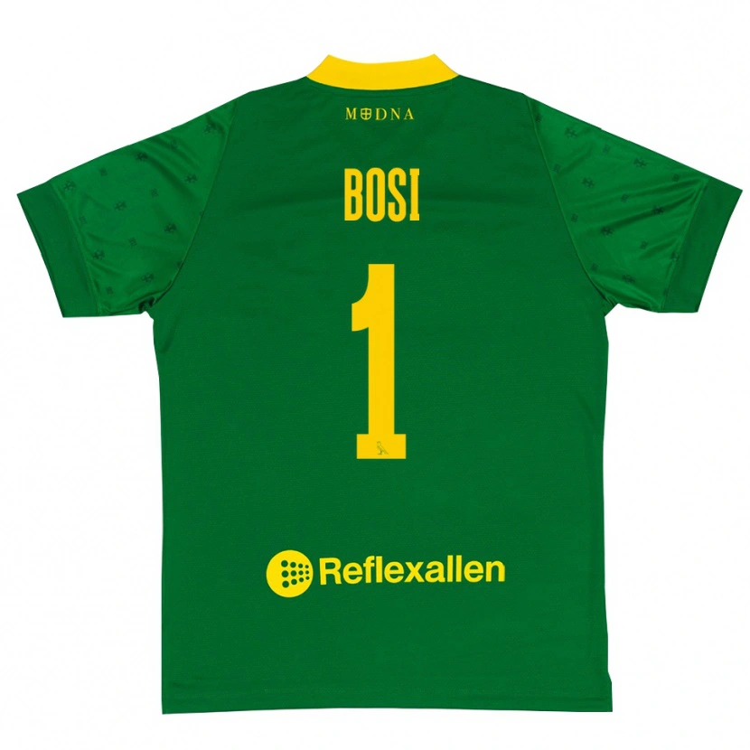 Danxen Mann Matteo Bosi #1 Grønn Gul Keeperdrakt 2025/26 Skjorter T-skjorte