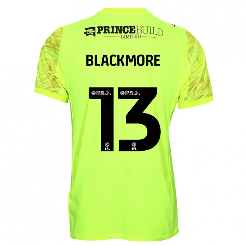 Danxen Mann Will Blackmore #13 Fluorescerende Grønn Svart Keeperdrakt 2025/26 Skjorter T-skjorte