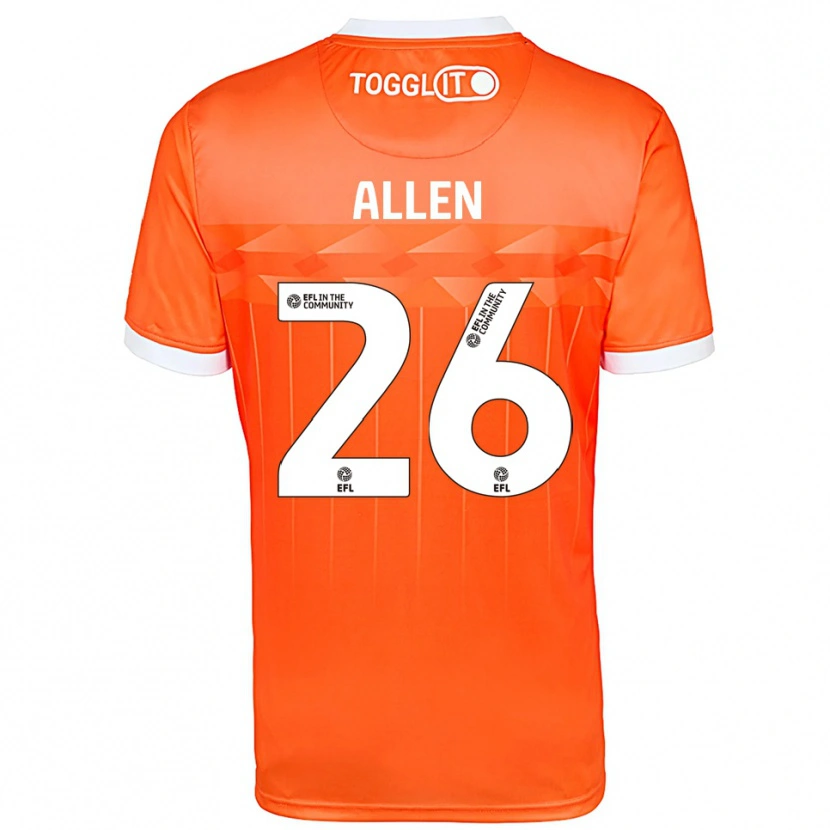 Danxen Mann Lauren Allen #26 Oransje Hvit Keeperdrakt 2025/26 Skjorter T-skjorte