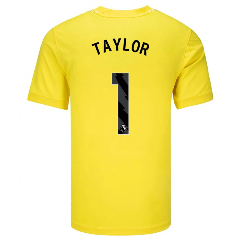 Danxen Mann Finley Taylor #1 Gul Svart Keeperdrakt 2025/26 Skjorter T-skjorte