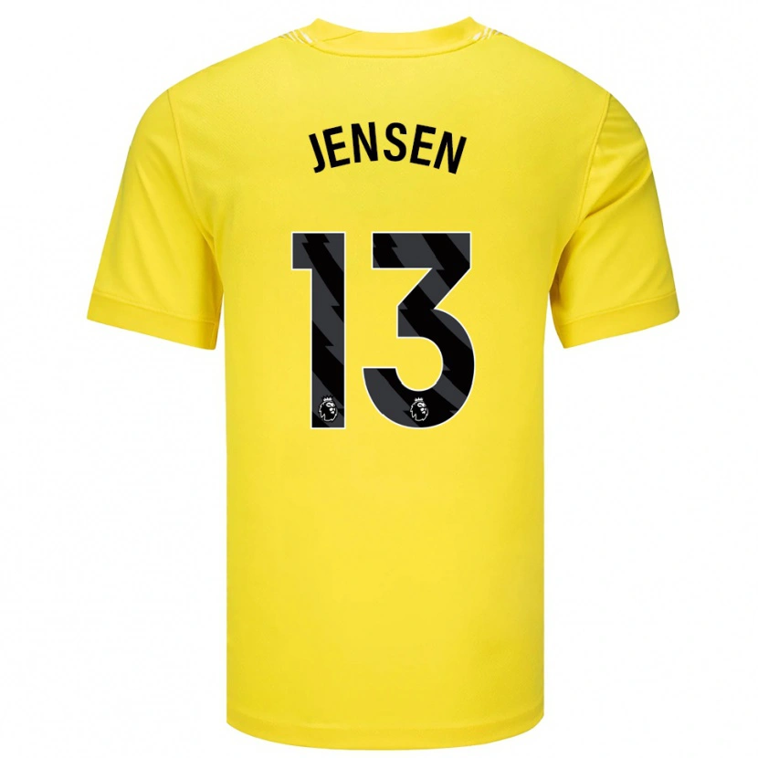 Danxen Mann Sebastian Jensen #13 Gul Svart Keeperdrakt 2025/26 Skjorter T-skjorte