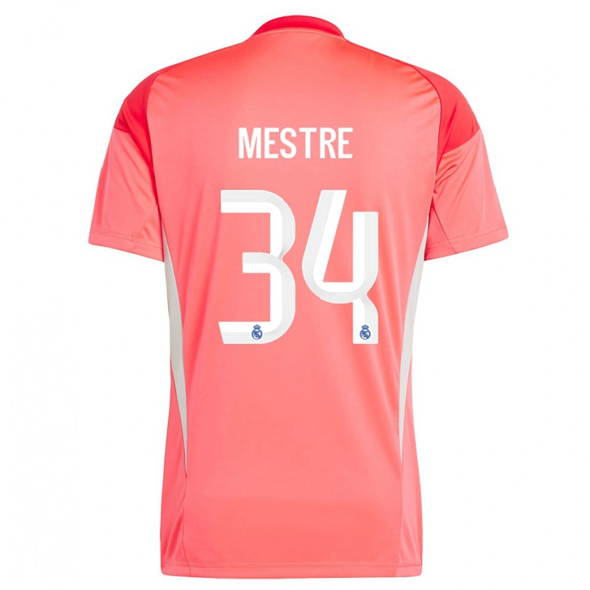 Danxen Mann Sergio Mestre #34 Oransje Rød Hvit Keeperdrakt 2025/26 Skjorter T-skjorte