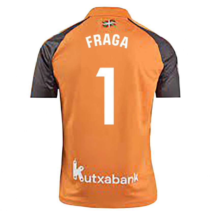 Danxen Mann Aitor Fraga #1 Svart Oransje Keeperdrakt 2025/26 Skjorter T-skjorte