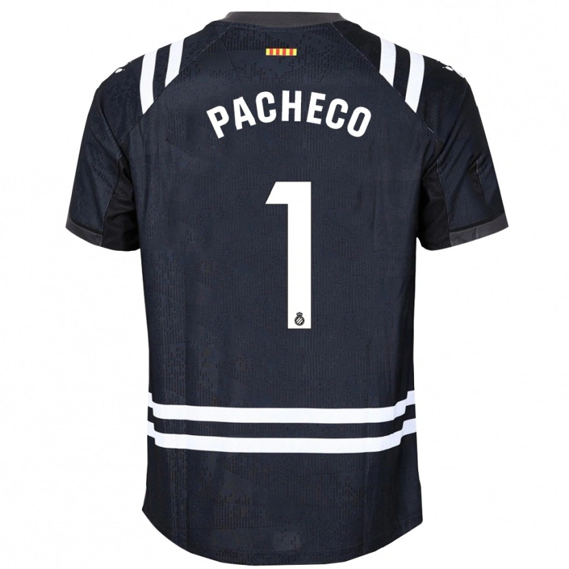 Danxen Mann Álvaro Pacheco #1 Svart Hvit Keeperdrakt 2025/26 Skjorter T-skjorte