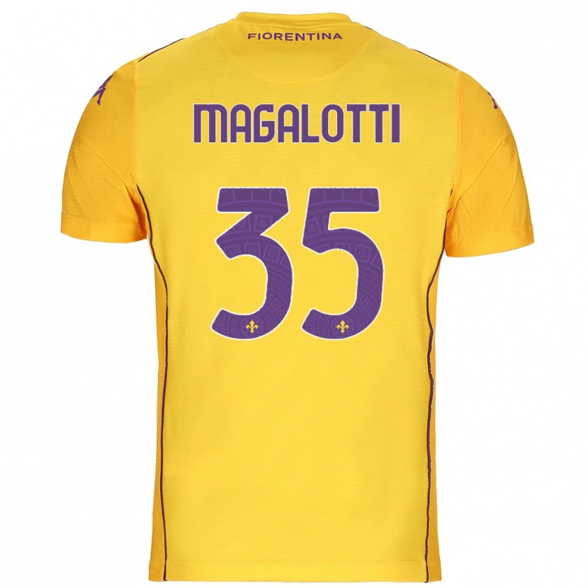 Danxen Mann Mattia Magalotti #35 Oransje Gul Lilla Keeperdrakt 2025/26 Skjorter T-skjorte
