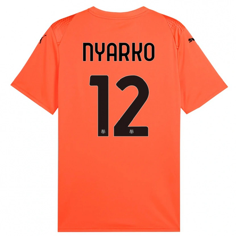 Danxen Mann Lorenzo Nyarko #12 Oransje Svart Keeperdrakt 2025/26 Skjorter T-skjorte