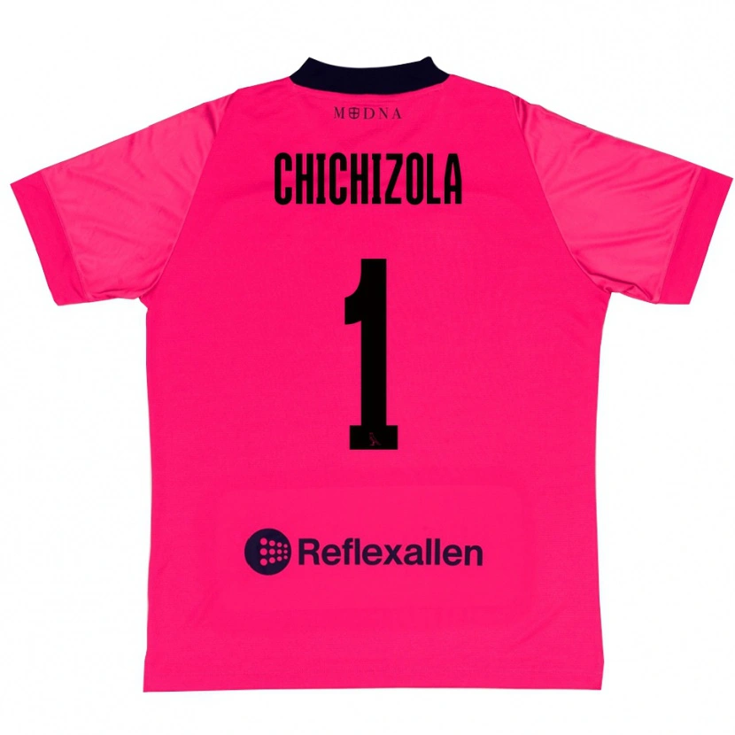 Danxen Mann Leandro Chichizola #1 Dyp Rosa Svart Keeperdrakt 2025/26 Skjorter T-skjorte