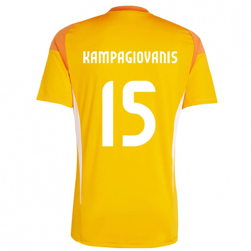 Danxen Mann Anastasios Kampagiovanis #15 Oransje Hvit Keeperdrakt 2025/26 Skjorter T-skjorte
