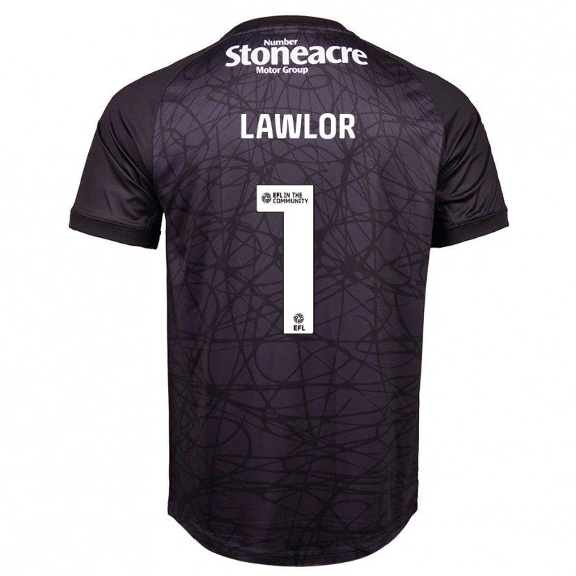 Danxen Mann Ian Lawlor #1 Svart Hvit Keeperdrakt 2025/26 Skjorter T-skjorte