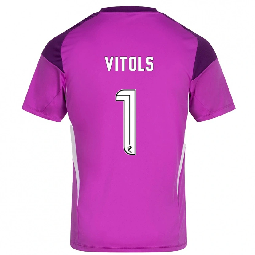 Danxen Mann Rodrigo Vitols #1 Lilla Magenta Keeperdrakt 2025/26 Skjorter T-skjorte