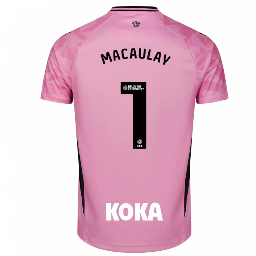 Danxen Mann Jonathan Macaulay #1 Lys Rosa Svart Keeperdrakt 2025/26 Skjorter T-skjorte