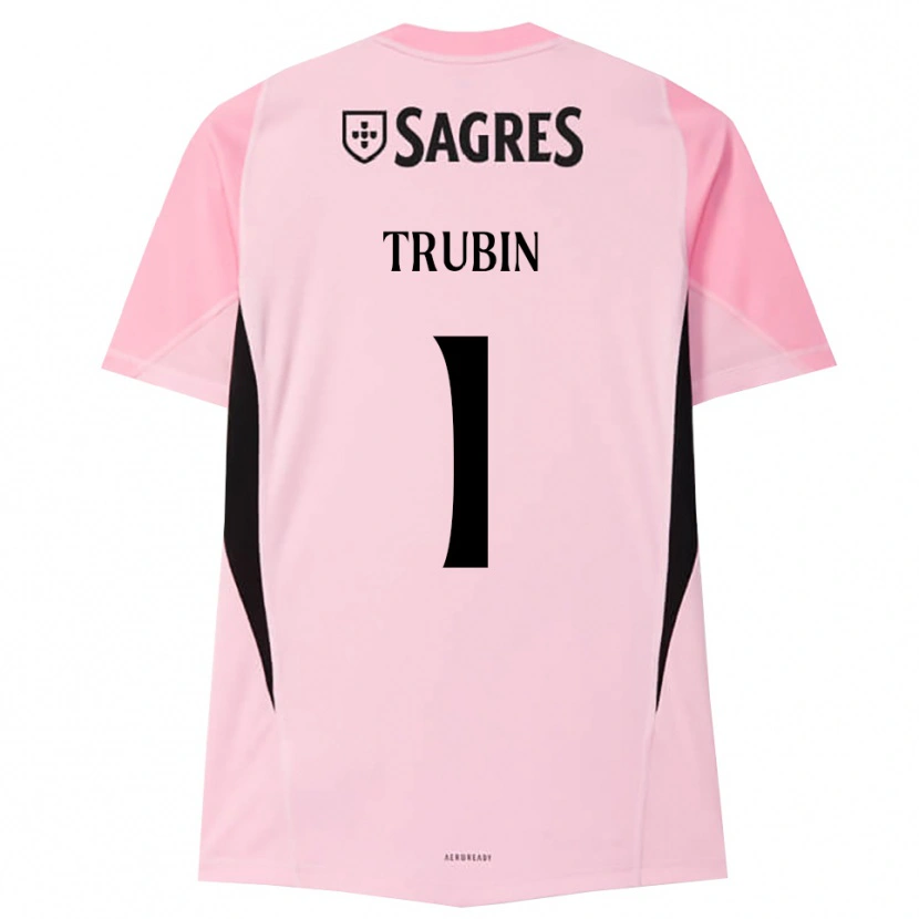 Danxen Mann Anatoliy Trubin #1 Rosa Svart Keeperdrakt 2025/26 Skjorter T-skjorte