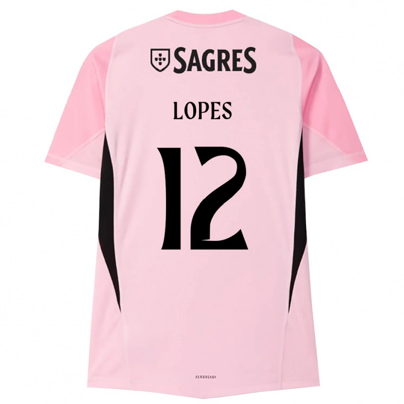 Danxen Mann Leonardo Lopes #12 Rosa Svart Keeperdrakt 2025/26 Skjorter T-skjorte