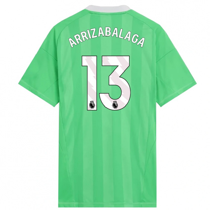 Danxen Mann Kepa Arrizabalaga #13 Lys Grønn Hvit Keeperdrakt 2025/26 Skjorter T-skjorte