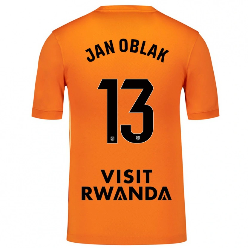 Danxen Mann Jan Oblak #13 Oransje Svart Keeperdrakt 2025/26 Skjorter T-skjorte