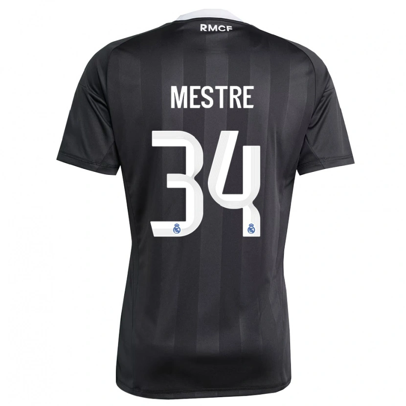Danxen Mann Sergio Mestre #34 Svart Hvit Keeperdrakt 2025/26 Skjorter T-skjorte