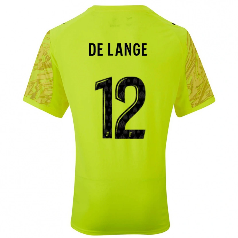 Danxen Mann Jeffrey de Lange #12 Fluorescerende Grønn Svart Keeperdrakt 2025/26 Skjorter T-skjorte
