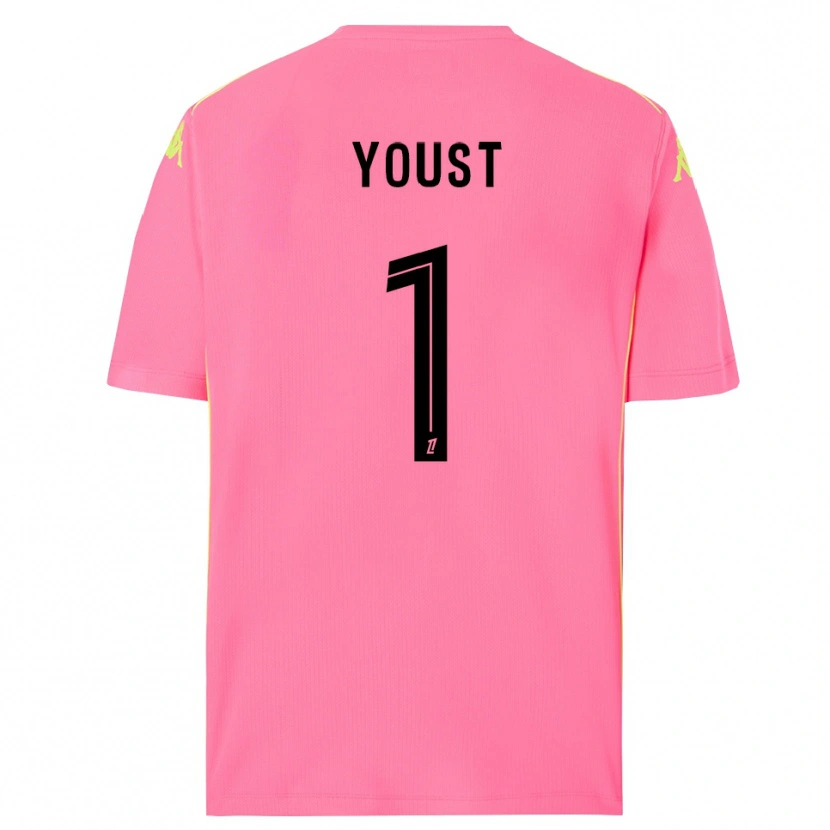 Danxen Mann Matys Youst #1 Hot Pink Svart Keeperdrakt 2025/26 Skjorter T-skjorte