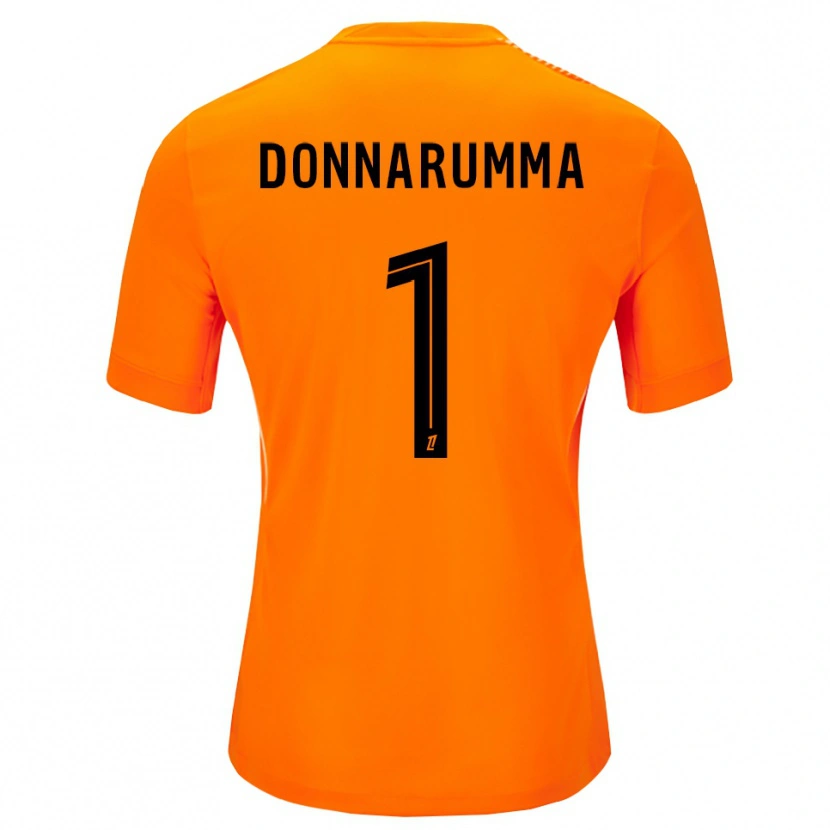 Danxen Mann Gianluigi Donnarumma #1 Oransje Svart Keeperdrakt 2025/26 Skjorter T-skjorte
