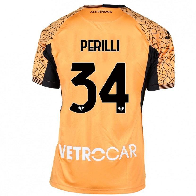 Danxen Mann Simone Perilli #34 Oransje Svart Hvit Keeperdrakt 2025/26 Skjorter T-skjorte