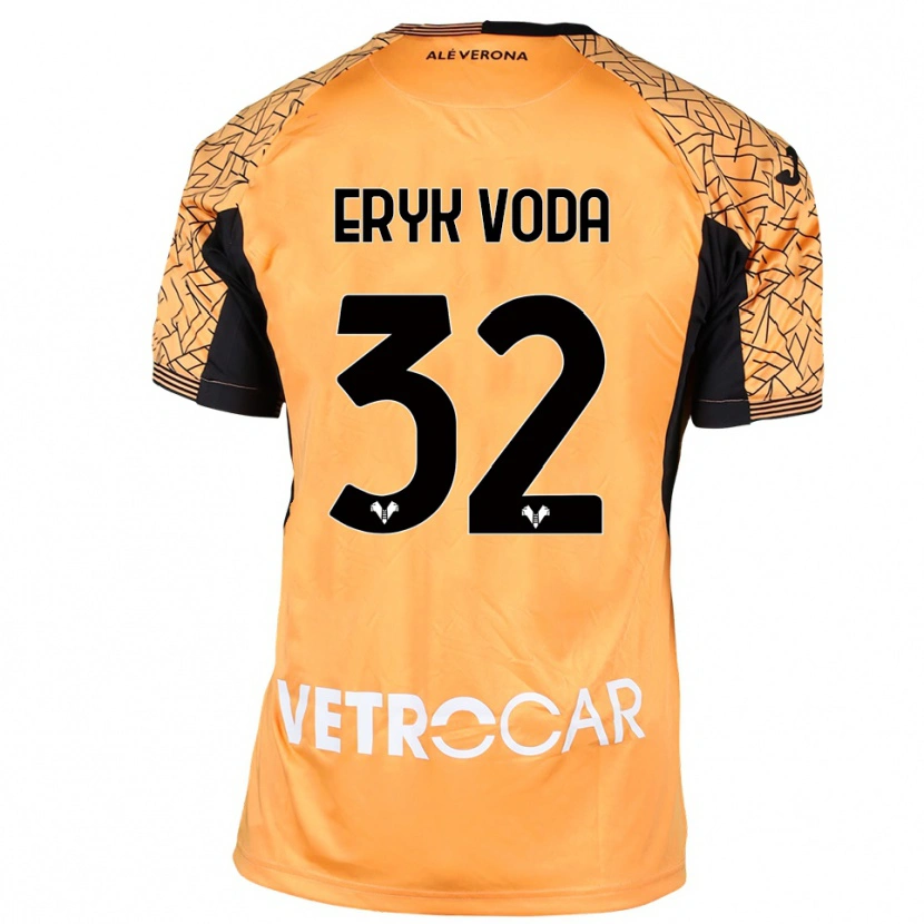 Danxen Mann Eryk Vodă #32 Oransje Svart Hvit Keeperdrakt 2025/26 Skjorter T-skjorte