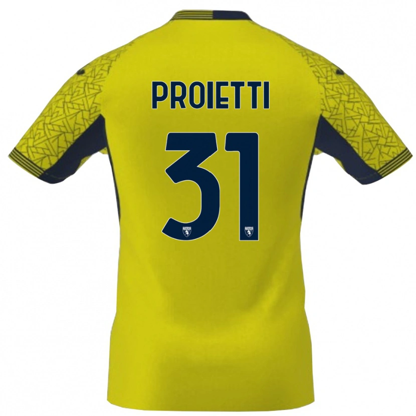 Danxen Mann Riccardo Proietti #31 Gul Svart Keeperdrakt 2025/26 Skjorter T-skjorte