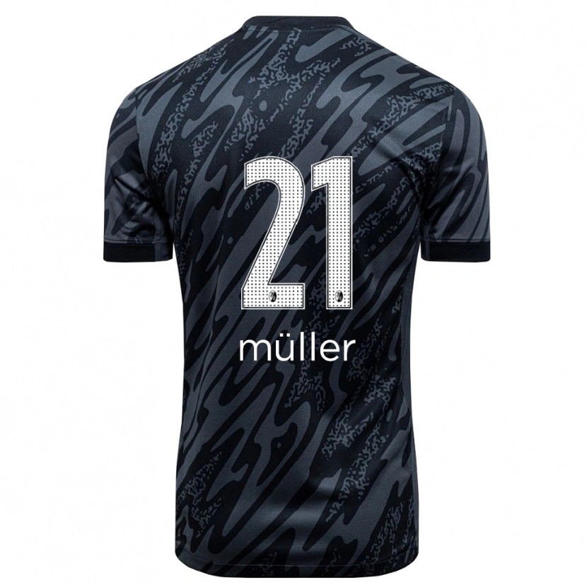 Danxen Mann Florian Müller #21 Svart Hvit Keeperdrakt 2025/26 Skjorter T-skjorte