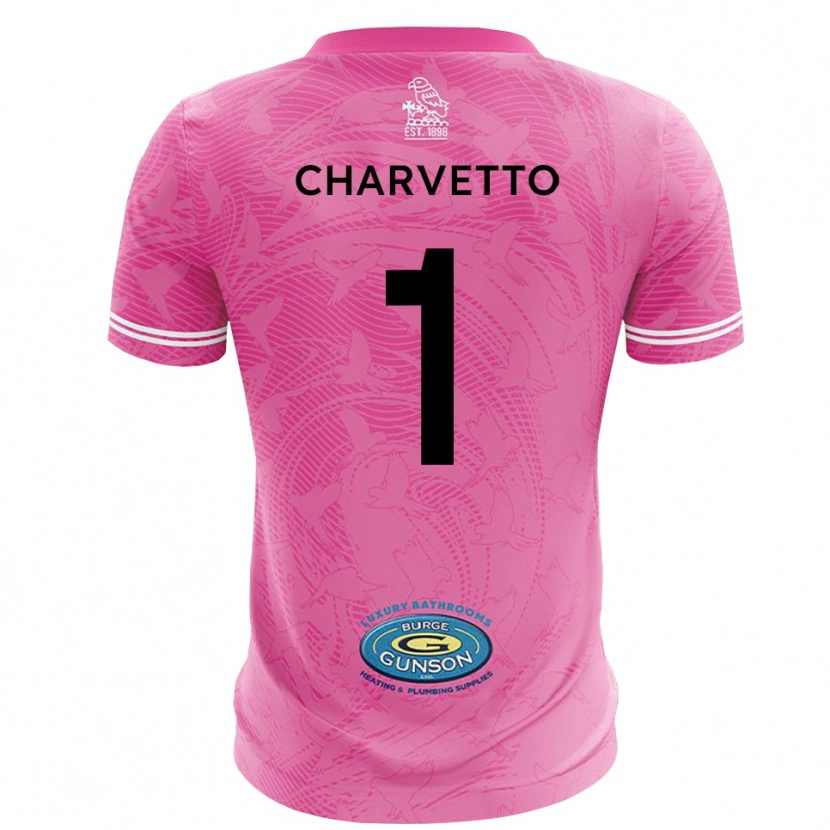 Danxen Dame Michael Charvetto #1 Rosa Hvit Keeperdrakt 2025/26 Skjorter T-skjorte