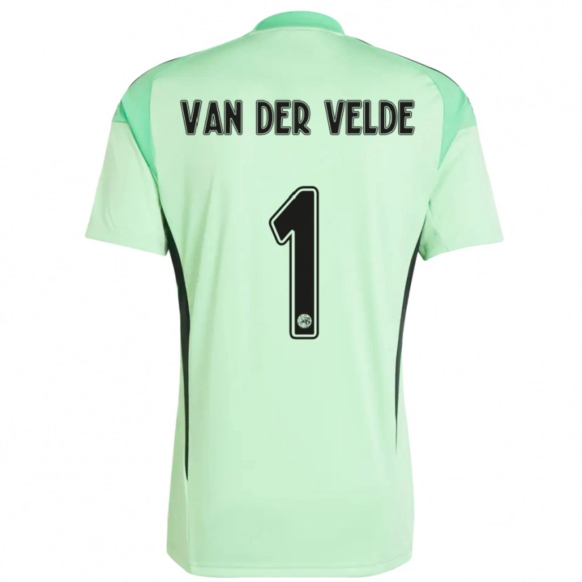 Danxen Dame Valentijn van der Velde #1 Lys Grønn Svart Keeperdrakt 2025/26 Skjorter T-skjorte