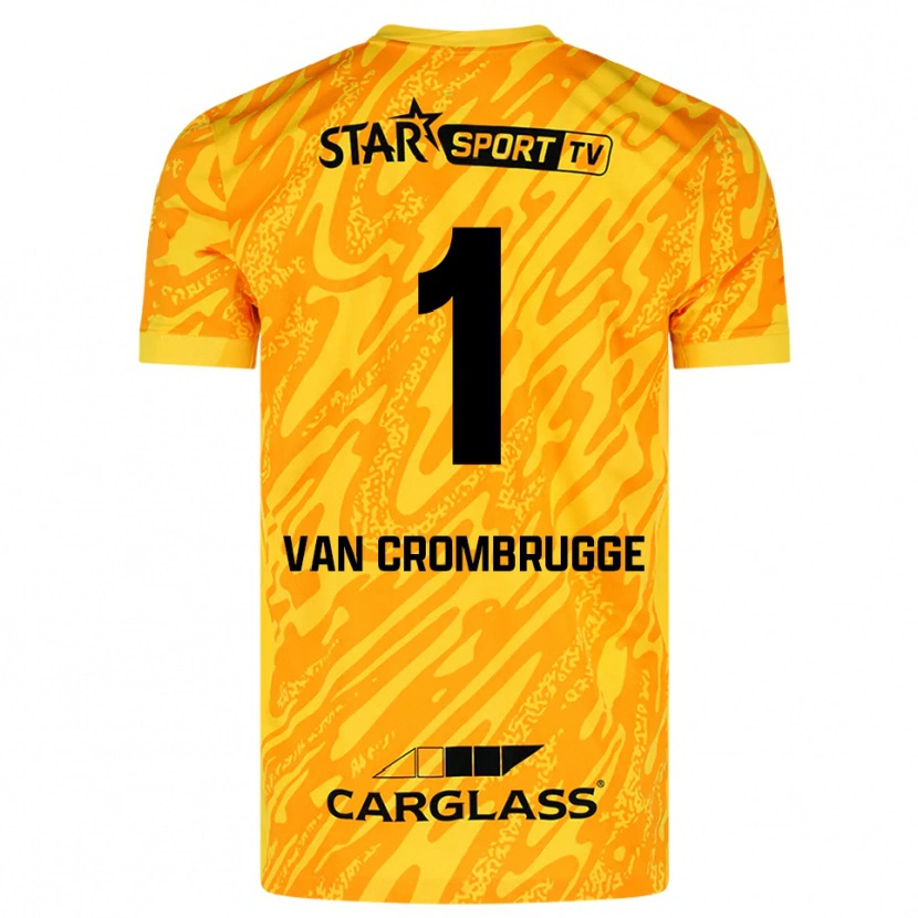 Danxen Dame Hendrik Van Crombrugge #1 Oransje Gul Svart Keeperdrakt 2025/26 Skjorter T-skjorte