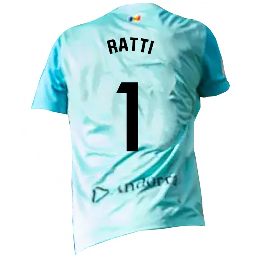 Danxen Dame Nico Ratti #1 Cyan Svart Keeperdrakt 2025/26 Skjorter T-skjorte
