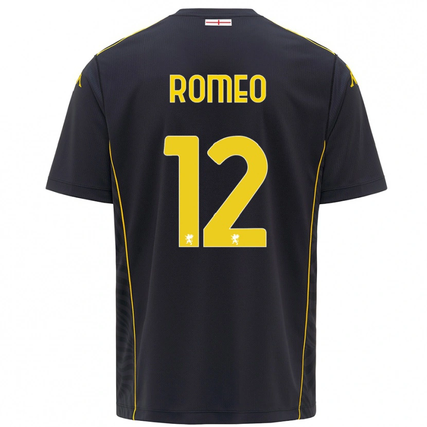 Danxen Dame Emanuele Romeo #12 Svart Gul Keeperdrakt 2025/26 Skjorter T-skjorte