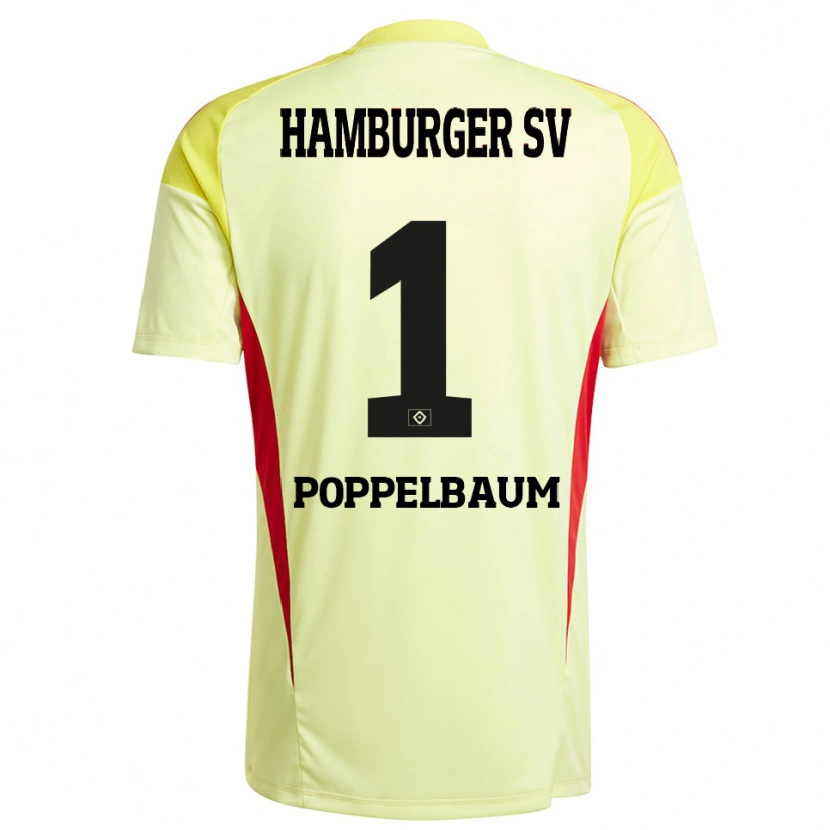 Danxen Dame Colin Poppelbaum #1 Gul Svart Rød Keeperdrakt 2025/26 Skjorter T-skjorte