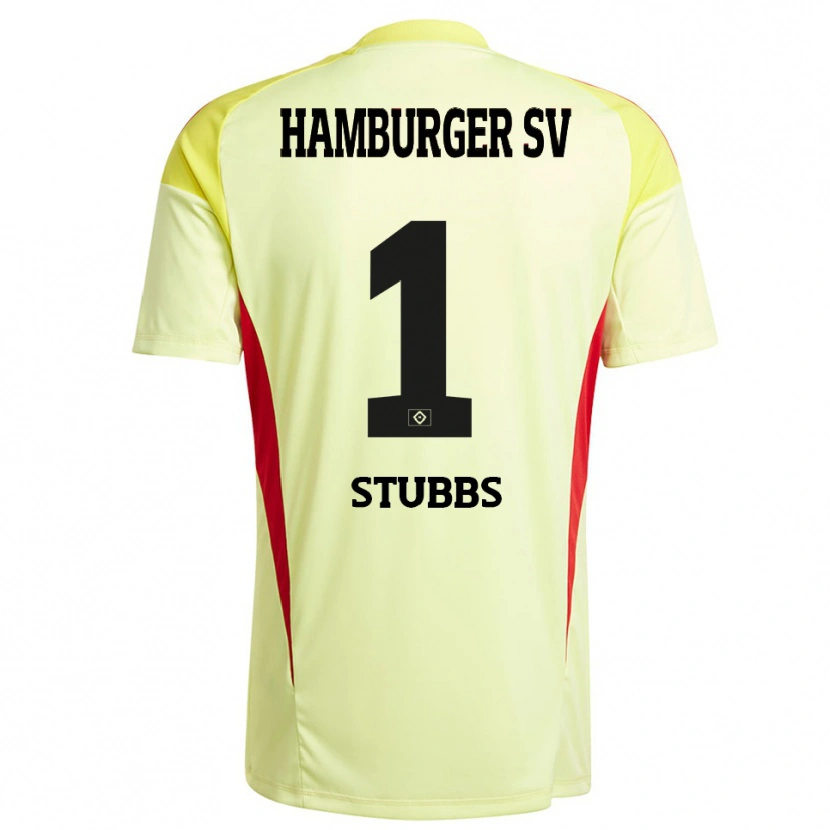 Danxen Dame James Stubbs #1 Gul Svart Rød Keeperdrakt 2025/26 Skjorter T-skjorte