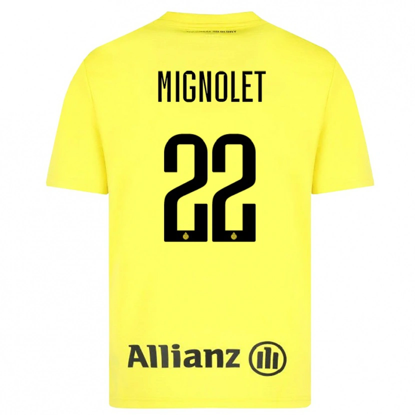 Danxen Dame Simon Mignolet #22 Gul Svart Keeperdrakt 2025/26 Skjorter T-skjorte