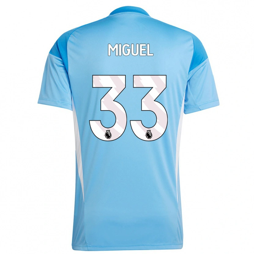 Danxen Dame Carlos Miguel #33 Blå Hvit Keeperdrakt 2025/26 Skjorter T-skjorte