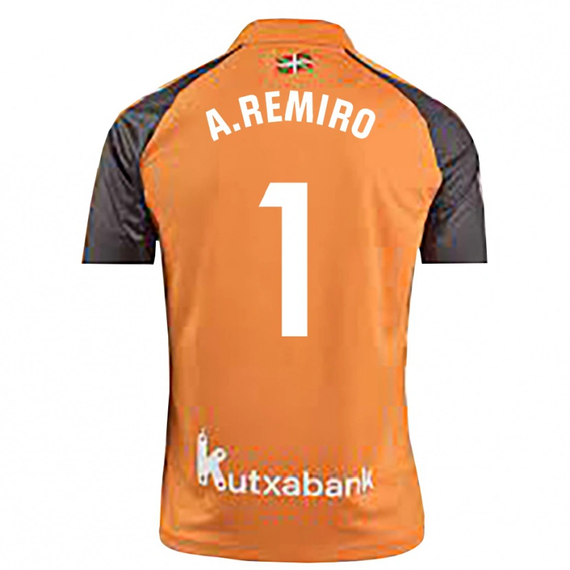 Danxen Dame Álex Remiro #1 Svart Oransje Keeperdrakt 2025/26 Skjorter T-skjorte
